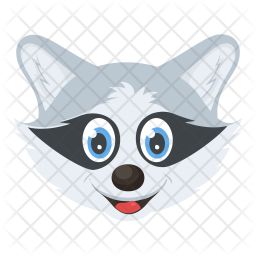 256x256 Raccoon Icon Of Flat Style