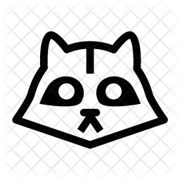 256x256 Raccoon Icon Of Glyph Style