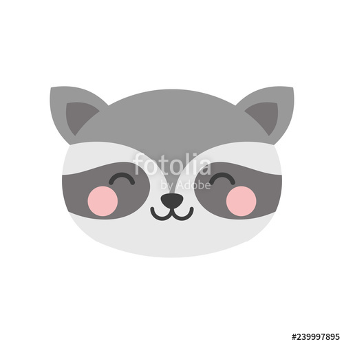 500x500 Raccoon Icon Pattern, Animal Face Background Stock Image