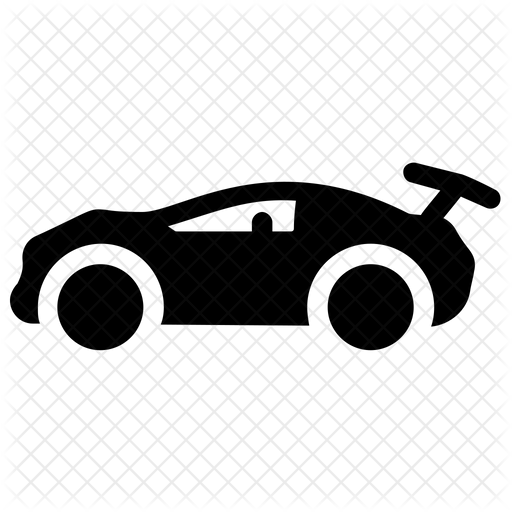 512x512 Race Car Icon Of Glyph Style