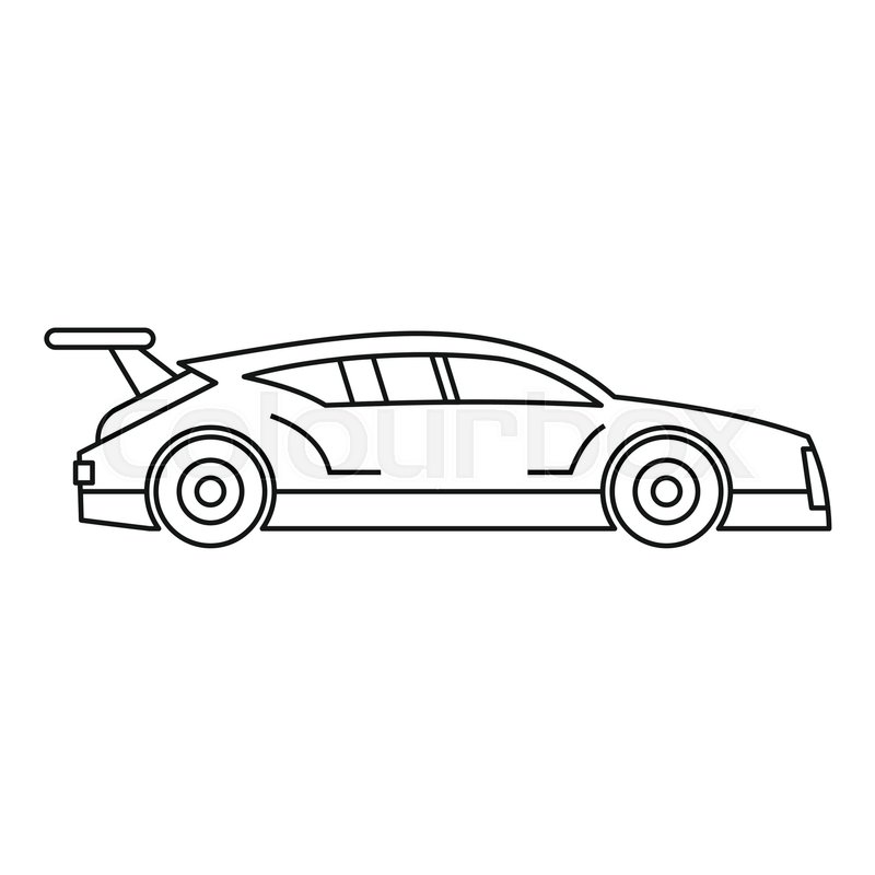 800x800 Racing Car Icon Outline Illustration Stock Vector Colourbox