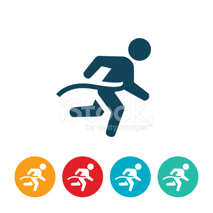 440x440 Person Winning A Race Icon Stock Vector
