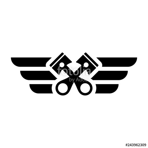 500x500 Piston Logo Race Icon Automotive Symbol Vector Stock