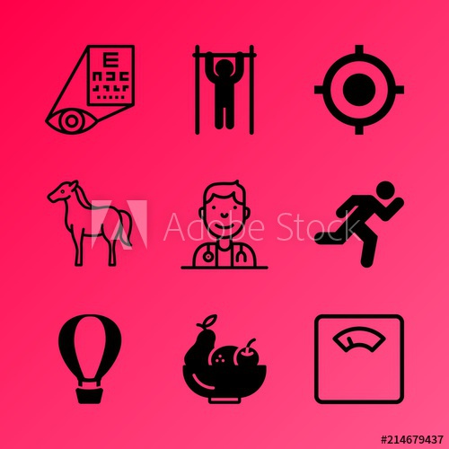 500x500 Vector Icon Set About Fitness And Sport With Icons Related