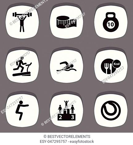 Icon Set Strength Stock Photos And Images Age Fotostock 431x470 Icon Set Strength Stock Photos And Images Age Fotostock