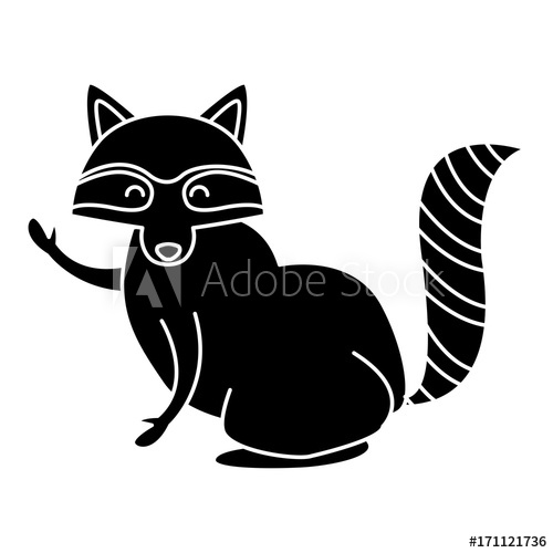500x500 Racoon Animal Cartoon Icon Vector Illustration Graphic Design