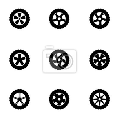 400x400 Vector Schwarz Rad Symbol Gesetzt Rad Symbol Objekt, Rad Icon