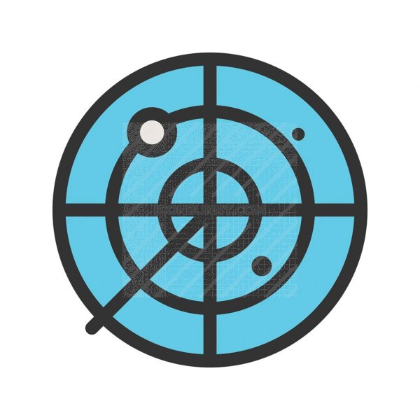 600x600 Radar Line Filled Icon