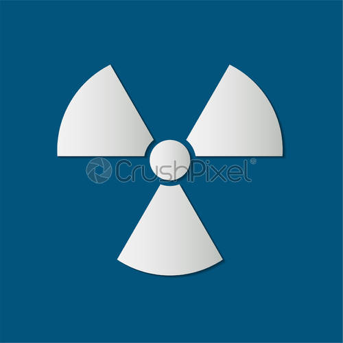 500x500 Radiation Icon,radiation Symbol,white Icon On Blue Background