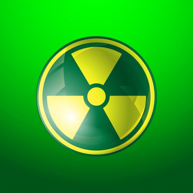 626x626 Radiation Icon, Radioactivity Symbol Isolated On Green Background