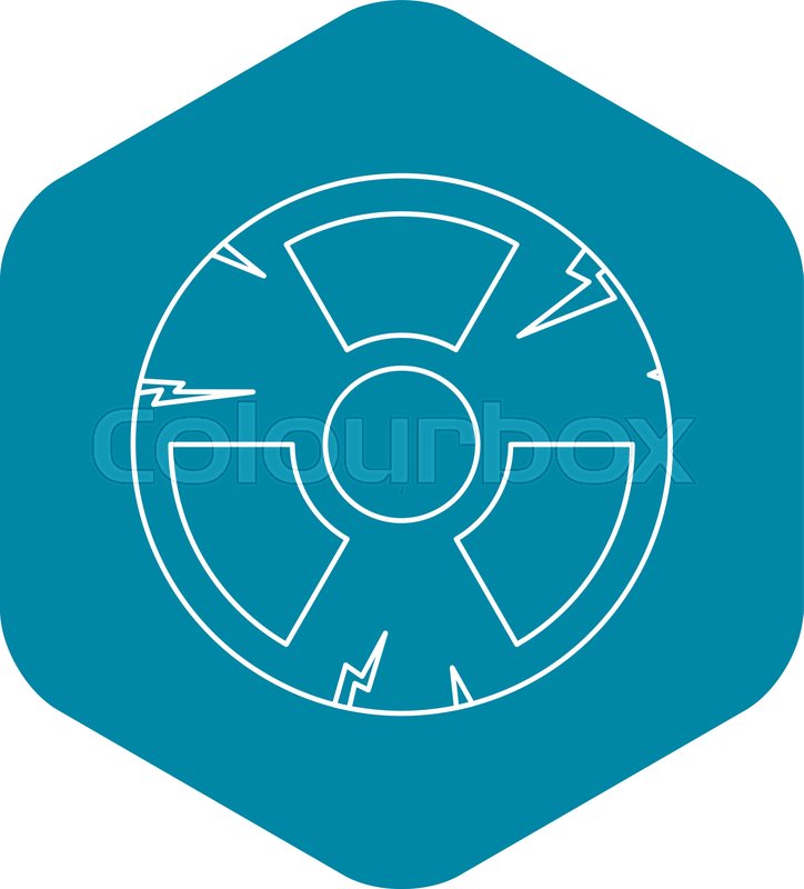 724x800 Radiation Icon Outline Illustration Stock Vector Colourbox