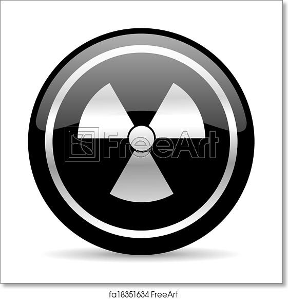 561x581 Free Art Print Of Radiation Icon Black Web Button On White