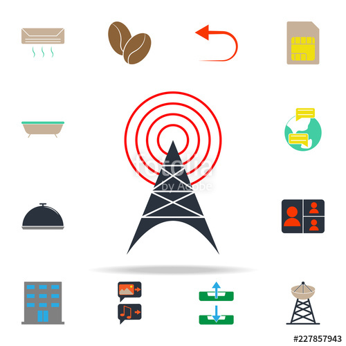 500x500 Colored Radio Antenna Icon Web Icons Universal Set For Web
