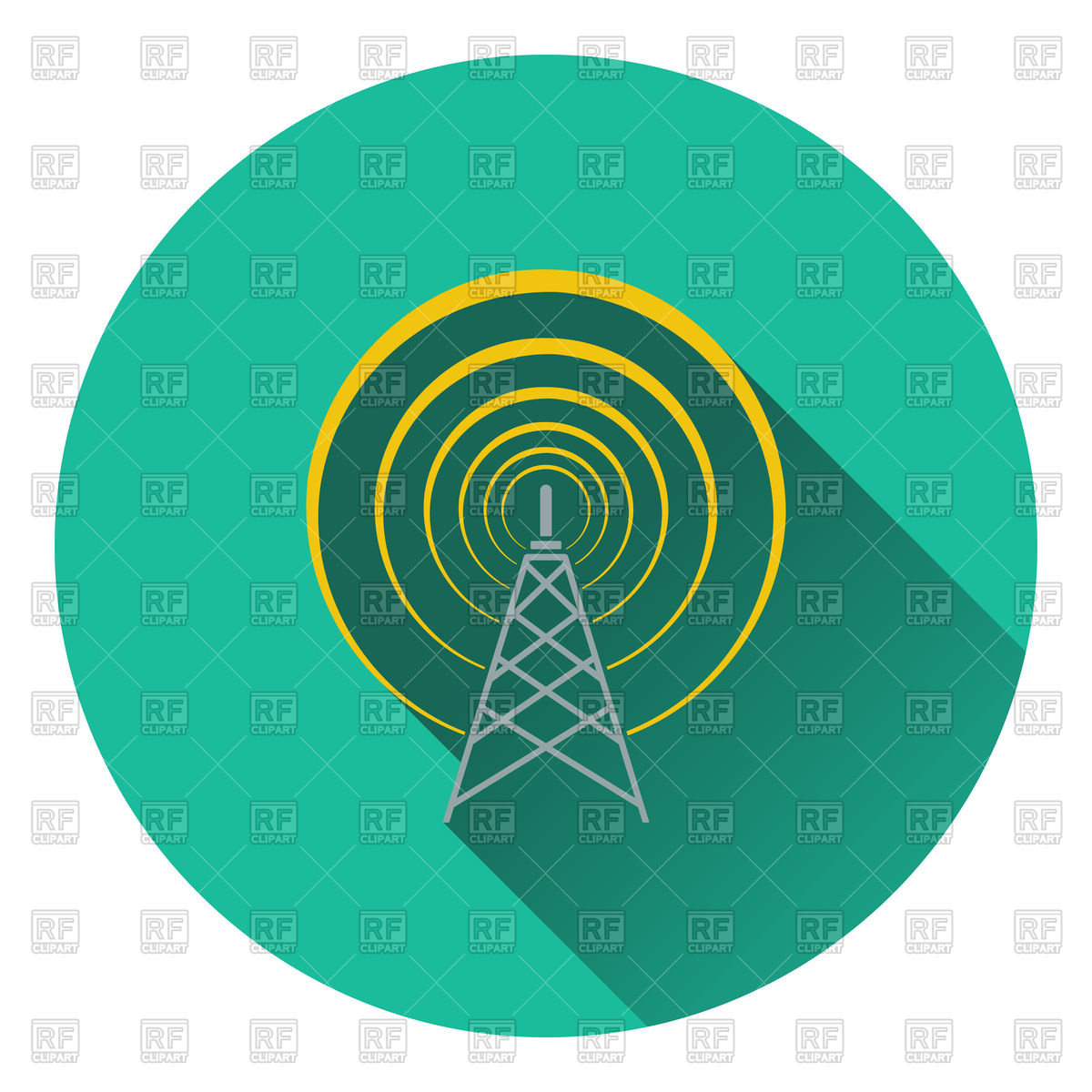 1200x1200 Flat Design Of Radio Antenna Icon Vector Image Of Icons