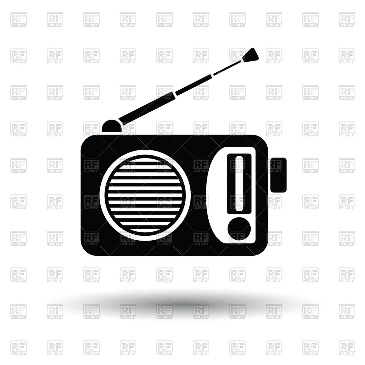 1200x1200 Radio Icon On White Background Vector Image Of Icons And Emblems