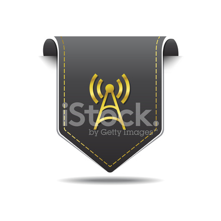 440x440 Radio Signal Golden Vector Icon Design Stock Vector