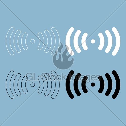 500x500 Radio Signal The Black And White Color Icon Gl Stock Images