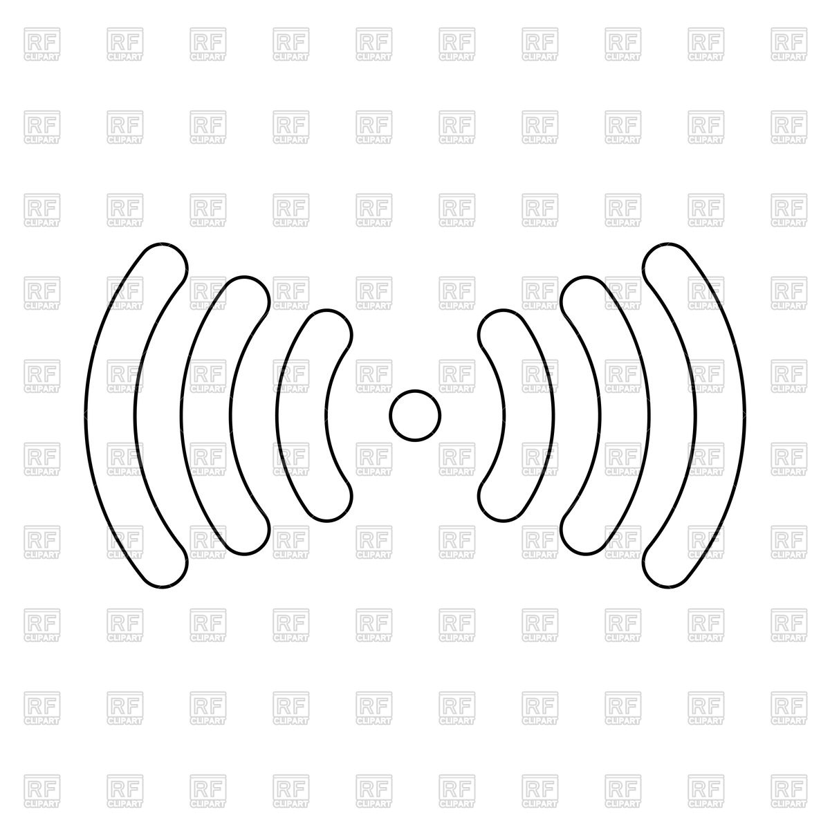 1200x1200 Radio Signal Black Line Icon Vector Image Of Silhouettes, Outlines