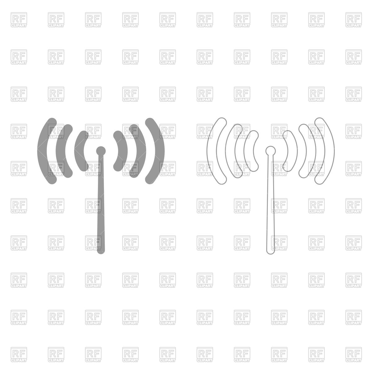 1200x1200 Radio Signal Set Icon Vector Image Of Icons And Emblems