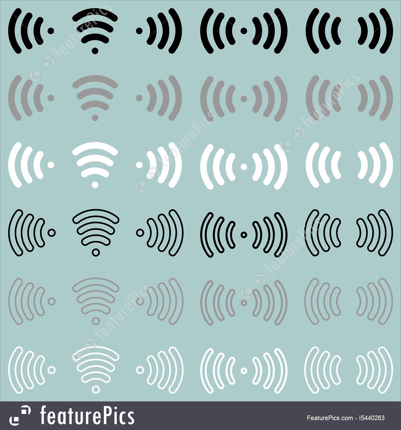 1300x1392 Illustration Of Radio Waves Wireless Radio Signal Icon