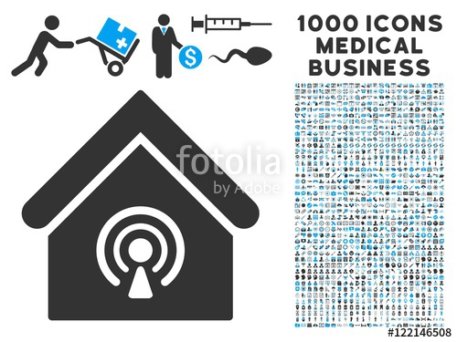 500x375 Radio Station Icon With Medical Business Gray And Blue Vector