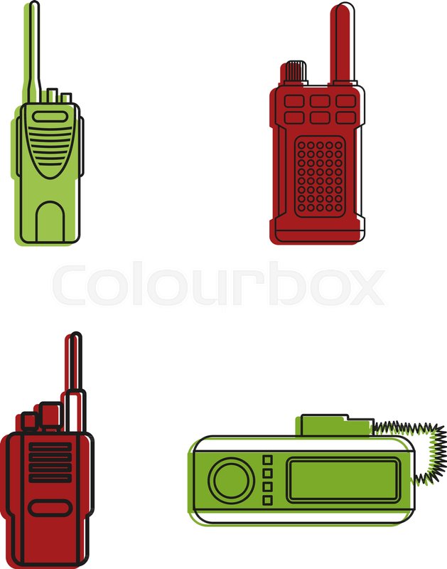 629x800 Radio Station Icon Set Color Outline Stock Vector Colourbox