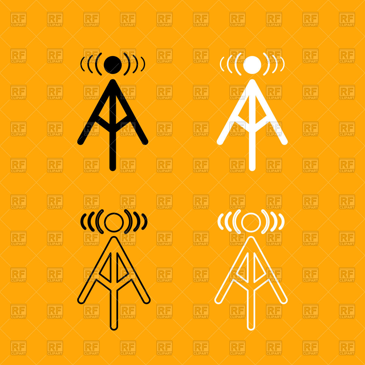 Radio Tower Black And White Set Icon Vector Image Of Icons 1200x1200 Radio Tower Black And White Set Icon Vector Image Of Icons