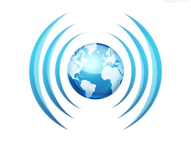 610x458 Blue Radio Wave Icon