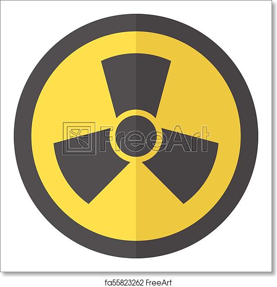 561x581 Free Art Print Of Radioactive Icon, Flat Style Radioactive Icon