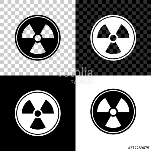 500x500 Radioactive Icon Isolated On Black, White And Transparent
