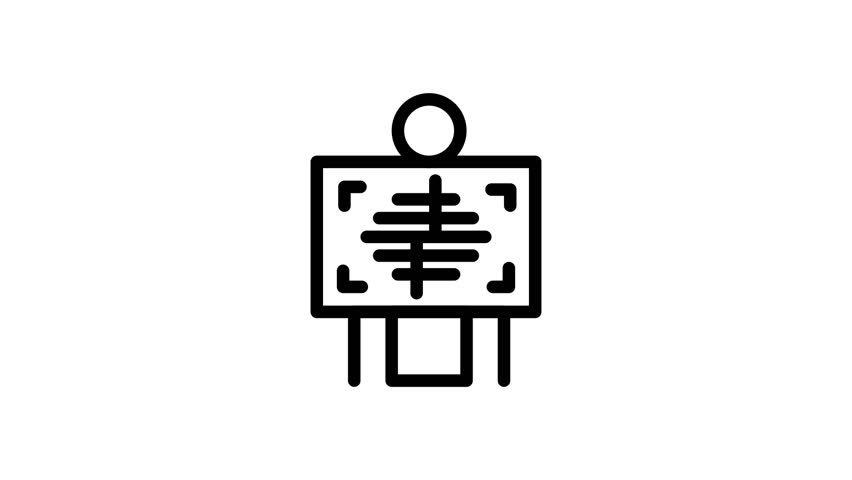 852x480 X Ray, Patient, Hospital, Radiology, Line Icon Motion Graphic