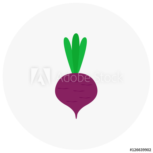 500x500 Radish Icon In Trendy Flat Style Isolated On Color Background