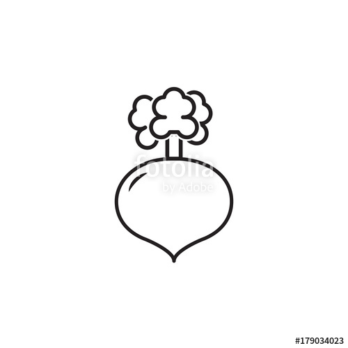 500x500 Vector Radish Icon Farm Vegetables Element Premium Quality