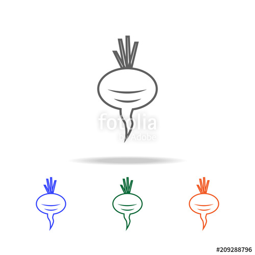 500x500 Outline Radish Icon Elements Of Fruits And Vegetables In Multi