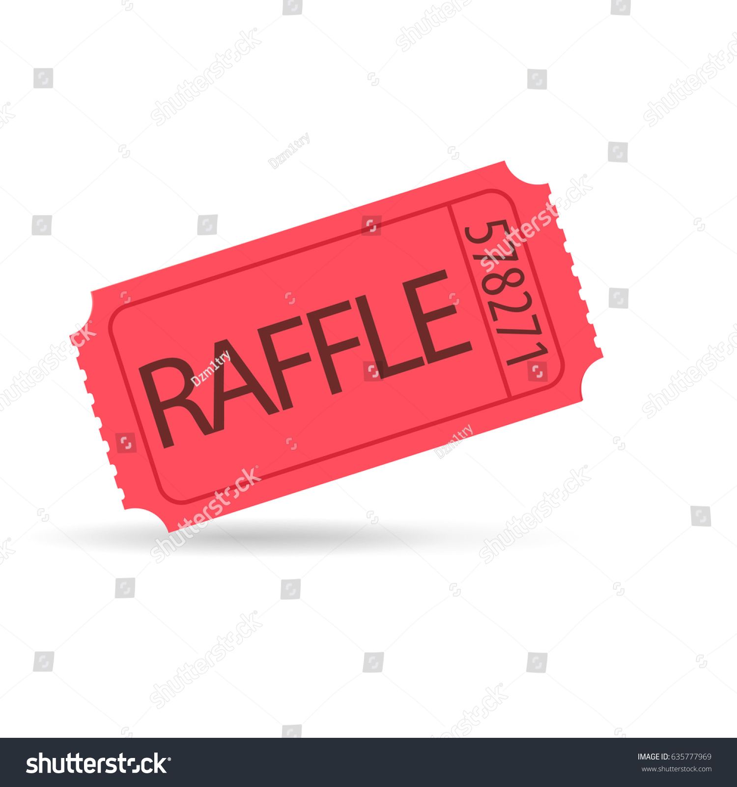 1500x1600 Red Raffle Ticket Icon Vector Image Isolated On White Background