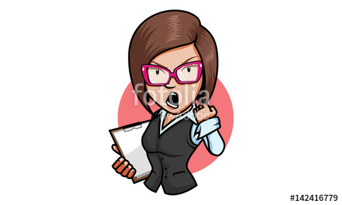 500x300 Secretary Girl Rage Character Vector, Secretary Girl Rage Icon