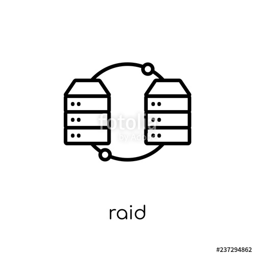 500x500 Raid Icon Trendy Modern Flat Linear Vector Raid Icon On White