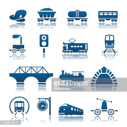 416x416 Railway Icon Set Premium Clipart