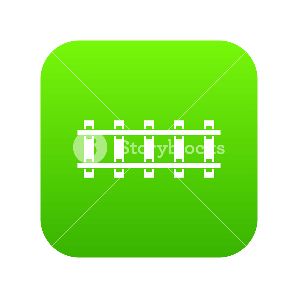 1000x1000 Railway Icon Digital Green For Any Design Isolated On White Vector