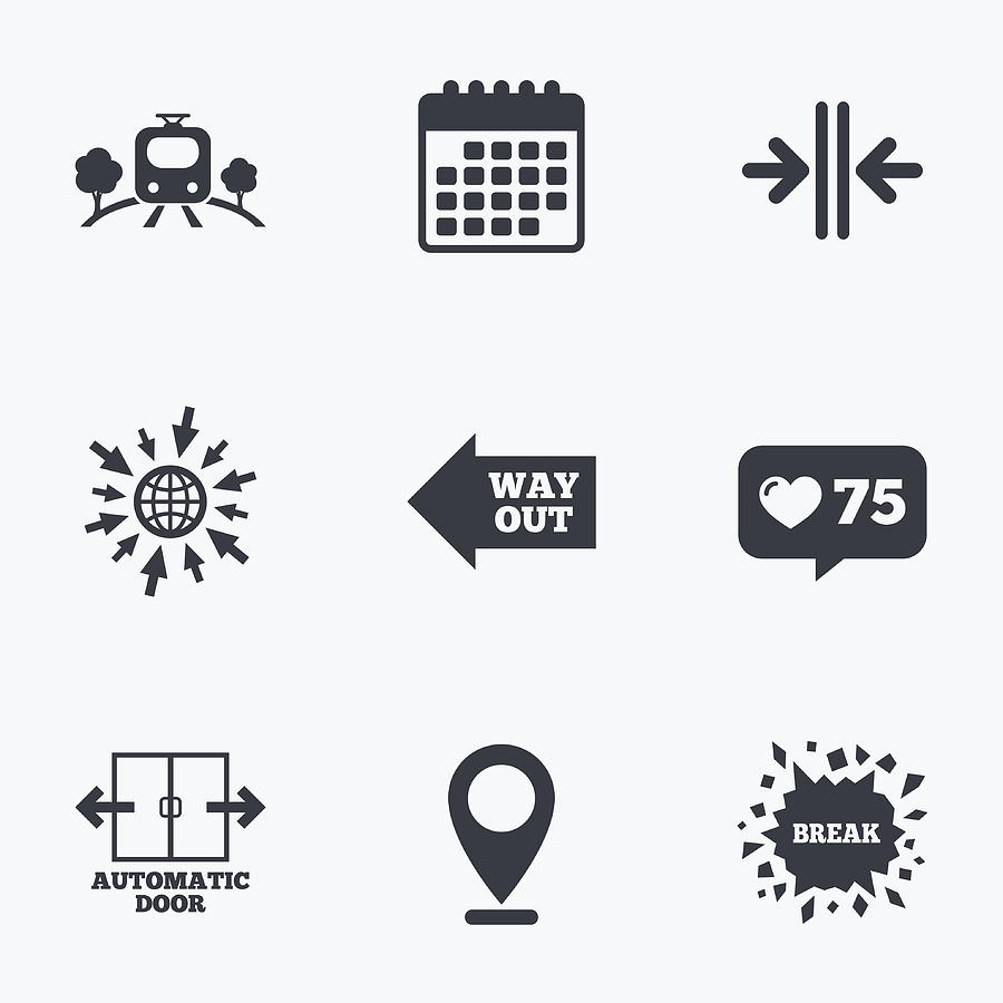 900x900 Train Railway Icon Automatic Door Symbol