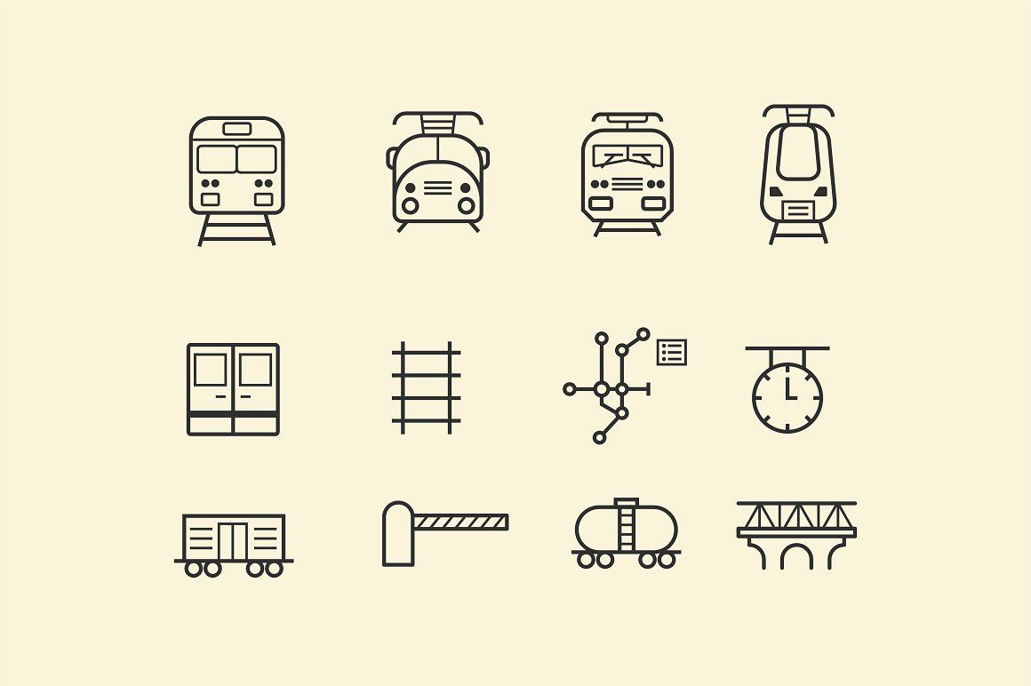 1160x772 Train And Railway Icon Pack A Simple And Stylish Collection