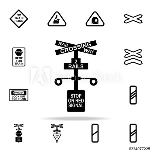 500x500 Stop Sign Railway Icon Railway Warnings Icons Universal Set