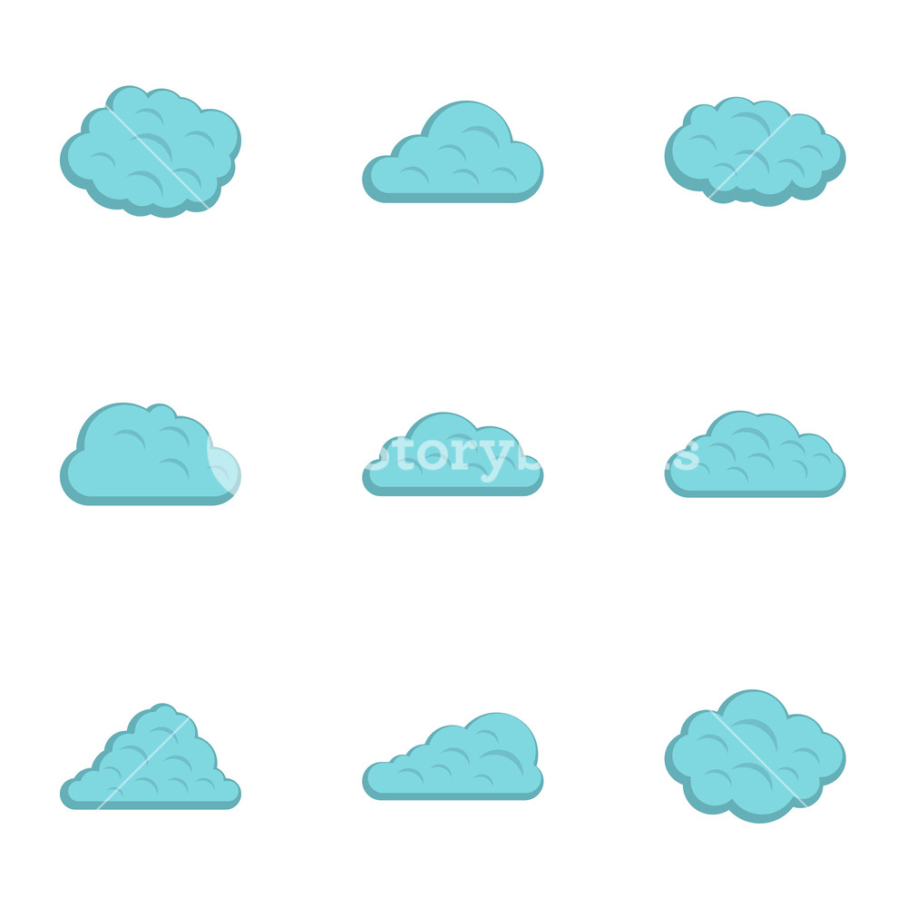 1000x1000 Rain Cloud Icon Set Flat Set Of Rain Cloud Icons For Web