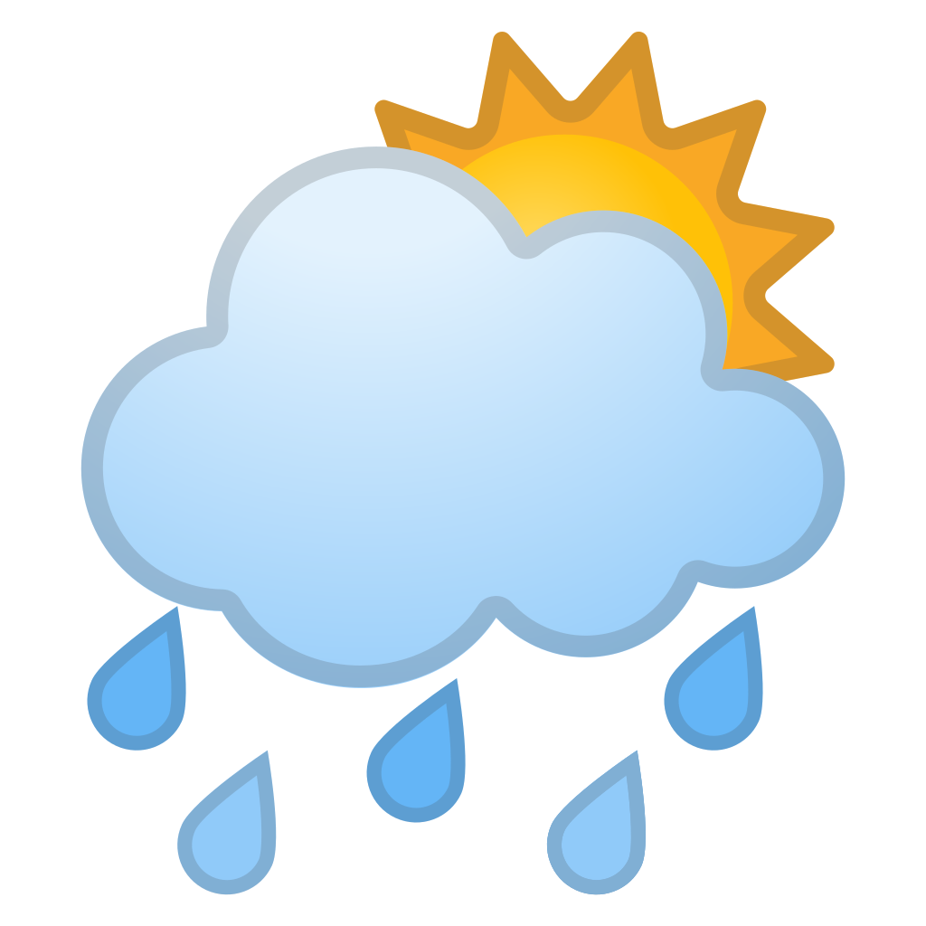 1024x1024 Sun Behind Rain Cloud Icon Noto Emoji Travel Places Iconset