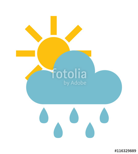 447x500 Vector Illustration Of Cool Single Weather Rain Cloud Icon Rain