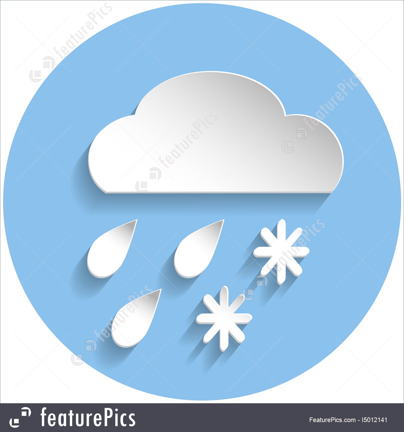 1300x1392 Emblems And Symbols Snow And Rain Cloud Icon, Paper Style