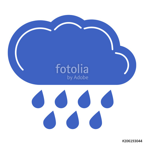 500x500 Ran In Flat Style Cloud Rain Symbol For Your Web Site