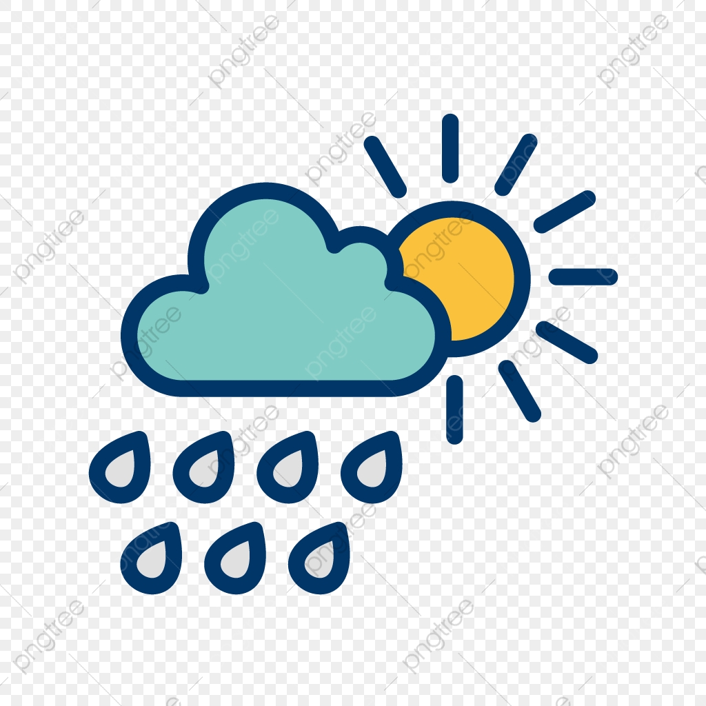 1024x1024 Summer Rain Vector Icon, Cloud With Sun Icon, Ran, Weather