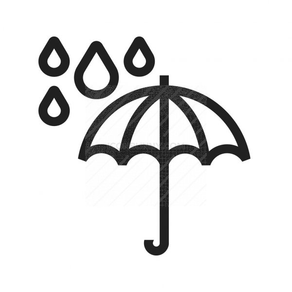 600x600 Umbrella With Rain Line Icon