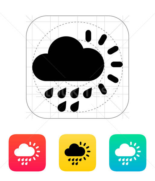 514x600 Light Rain Weather Icon Vector Illustration Vector Icon